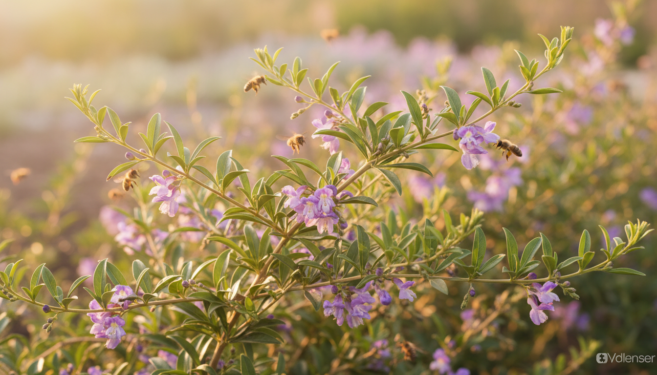 Дереза китайская (Lycium chinense), в цветении на солнечном участке